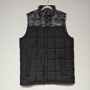 Ariat Men's Black and Gray Vest
